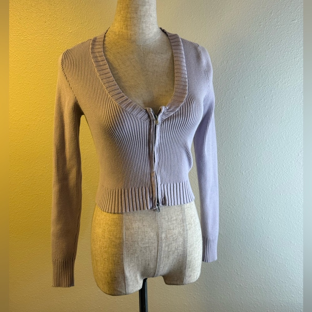 Lavender Ribbed Women's Sweater